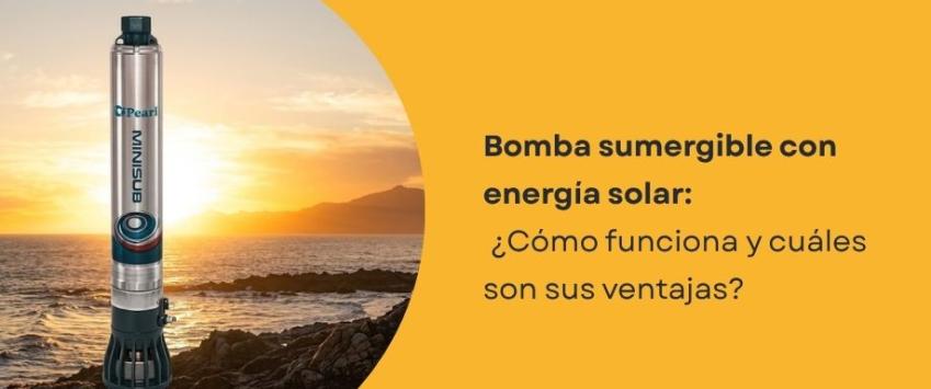 Bomba sumergible con energía solar: cómo funciona y cuáles son sus ventajas