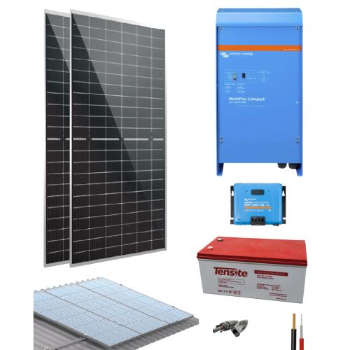 Kit Paneles Solares para casa 12V 8680Wh/dia con Batería de GEL