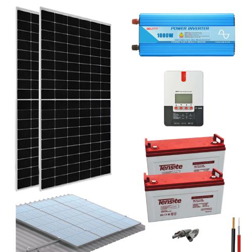 Kit Solar para Sistema Fotovoltaico Básico 1000W 24V 4340Whdía con Batería de Gel