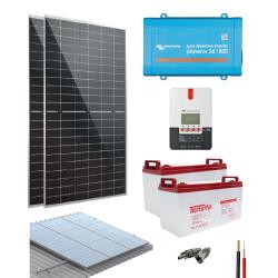 Kit Solar para planta solar 1000W 24V 4340Wh/día con Batería de Gel
