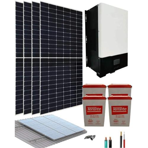 Kit solar para casa de campo 1500W 24VDC 8540Whdía con Batería de GEL