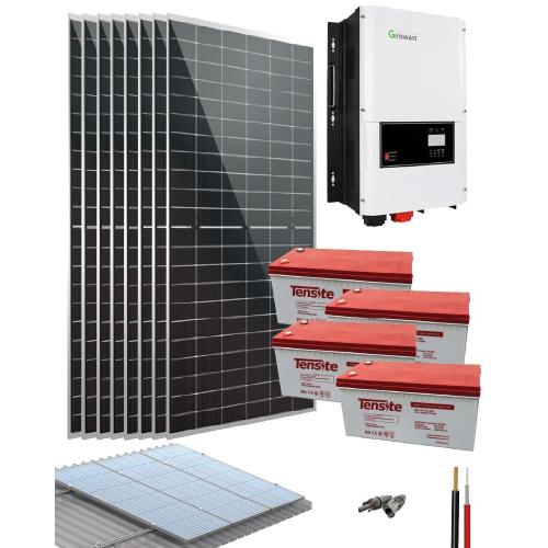 Kit Solar para Casa de Campo 6000W 48V 21960Wh/día con inversor Growatt