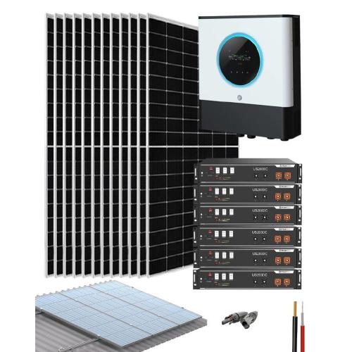 Kit Solar para planta solar 6500W 48V 34160Wh/día con Batería Litio