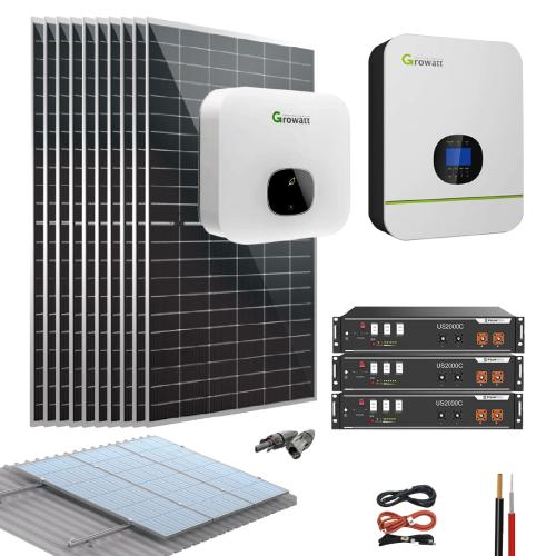 Kit Solar Hibrido 3000W 21350Wh/dia Growatt