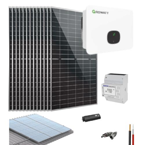 Kit solar On grid 15000W 74550Wh/dia Growatt MID