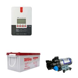 Pack bomba presurizadora de agua Shurflo con Controlador de carga 12/24V y batería de gel 250Ah