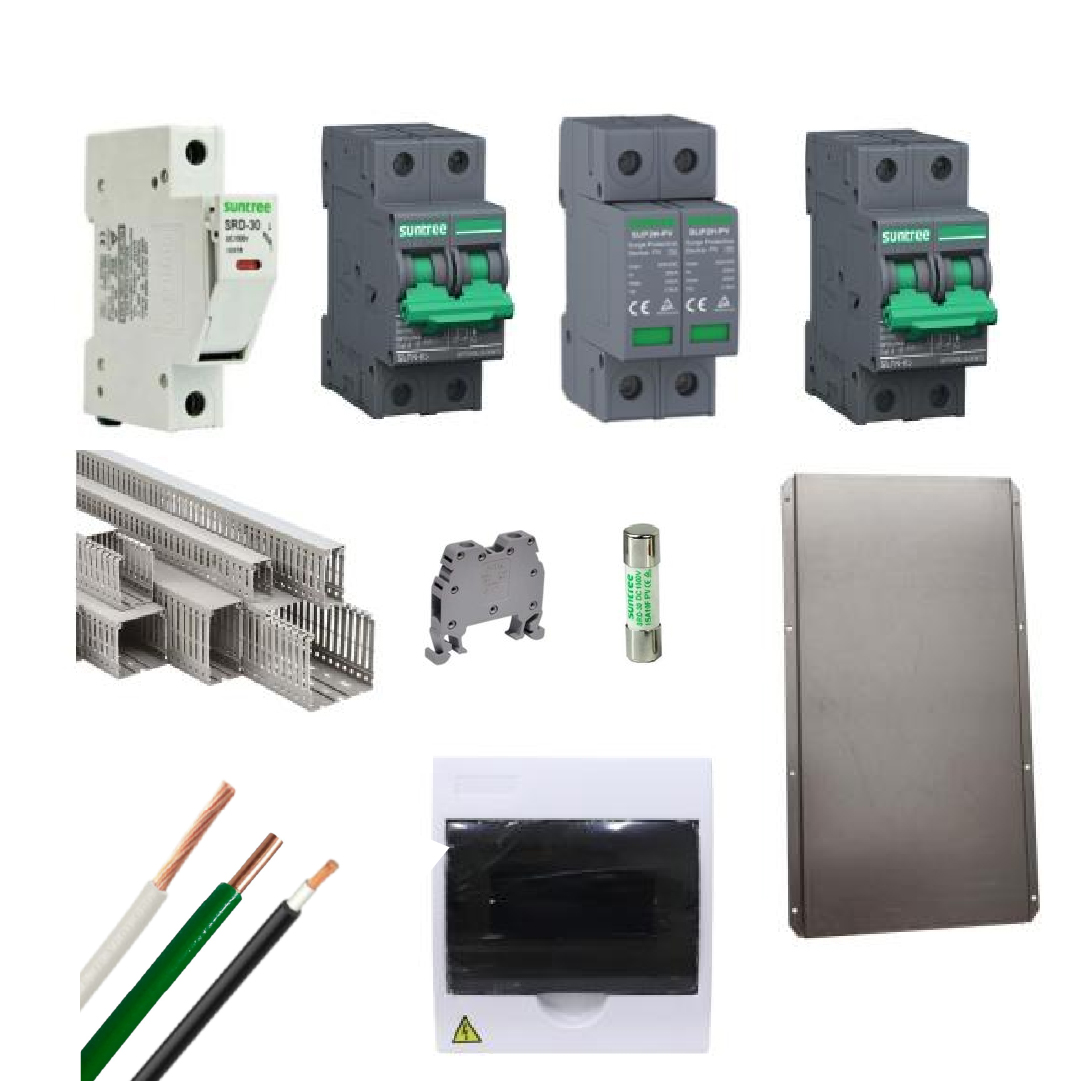 Kit Material Eléctrico 3KW 110VAC Protección MPPT 15A