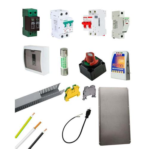 Kit Material Eléctrico 1.5KW 110VAC Protección MPPT 25A