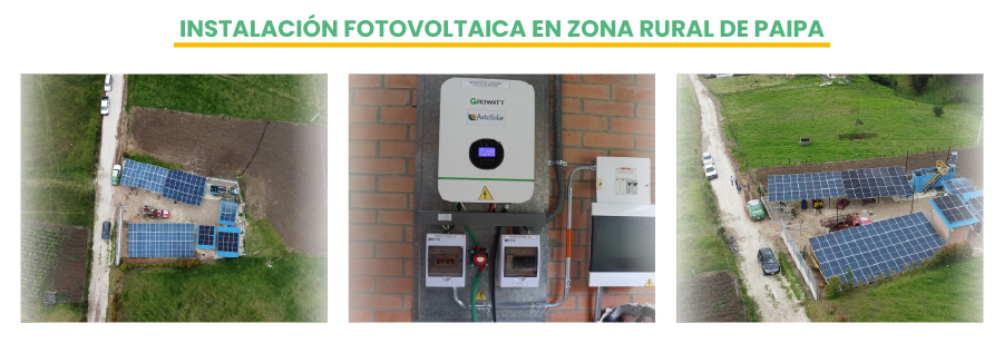 Instalación fotovoltaica en zona rural de Paipa