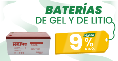 Baterias de gel y de litio con un 9% de descuento
